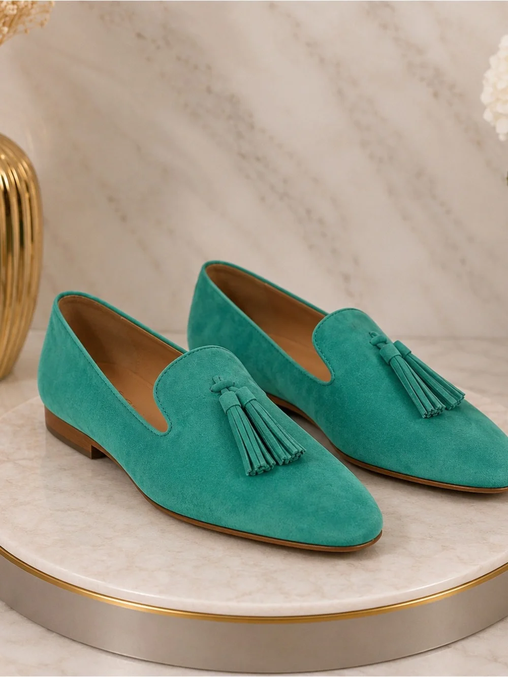 J.Crew Women’s Turquoise Suede Tassel Loafers